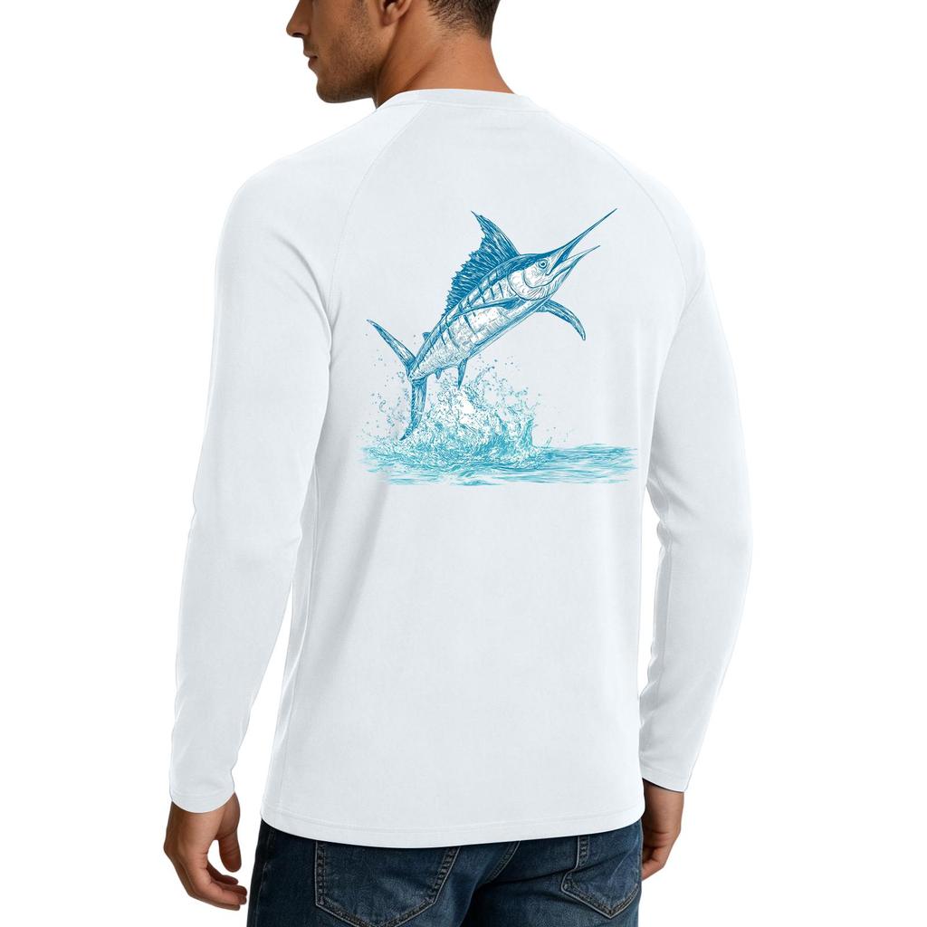 Men's Long Sleeve UPF50+ Sun Protection Shirt Stretch Lightweight Outdoor Sports Fishing Running Top