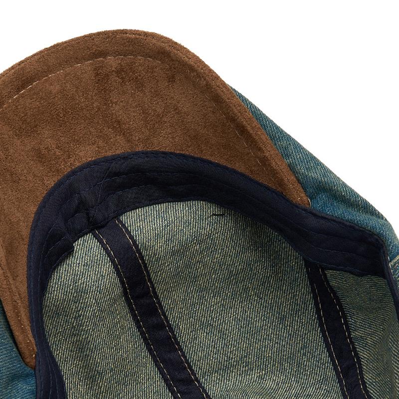 British Retro Denim Forward Hat Women Paintess Hat Anti-Wearing Beret Men Peaked Cap