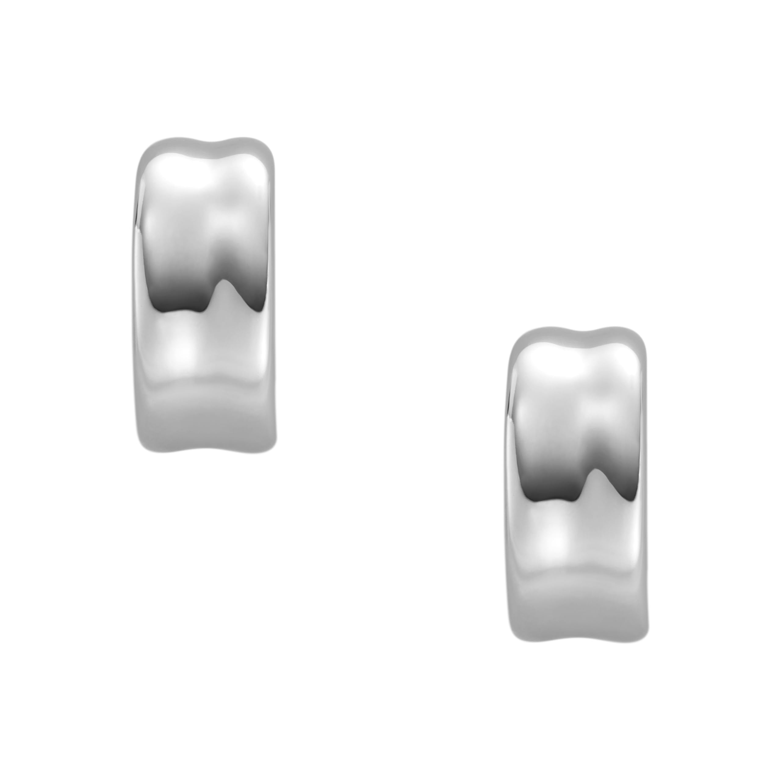 

Skagen Women s ANJA PEBBLE Silver-Tone Stainless Steel Hoop Earrings, SKJ1849040