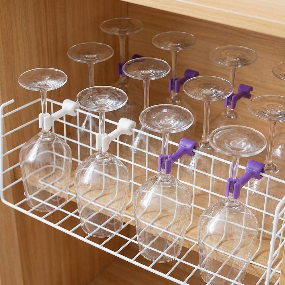 4 Pieces Anti-Slip Kitchenware Flushing Fixing Clip Hanging Goblet Holder  Washing Assistant