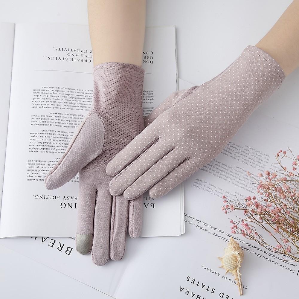 Women's Sunscreen Gloves New Spring and Summer Driving Korean Version of Lace Bow Riding Anti Slip Thin Touch Screen Gloves