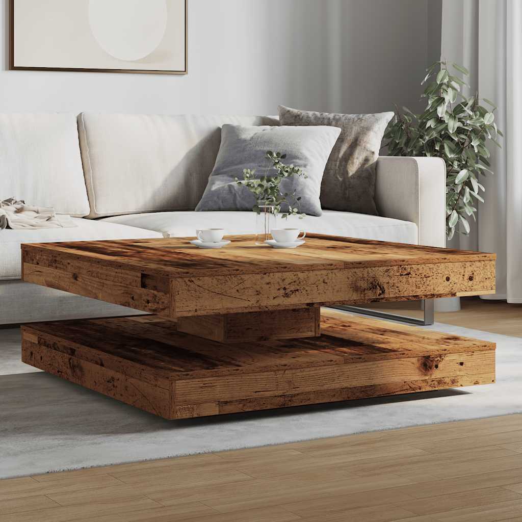 Vidaxl Couchtisch 360 Grad drehbar Altes Holz 90X90X34,5 Cm