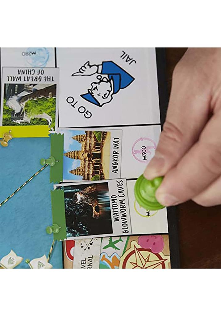 Monopoly Travel World Tour Board Game for Families and Kids Ages 8+, with Token Stampers and Dry-Erase Gameboard, Buy Travel Destinations