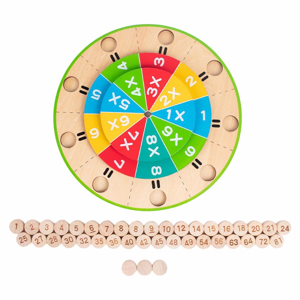 Wooden 99 Multiplication Turntable Training Teaching Aids Mathematics