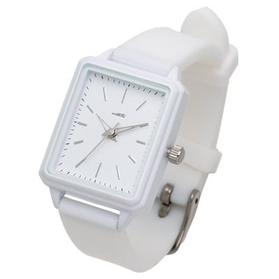 [Fieldwork] Women's Watch Analog Silicone Strap Rectangular Tango White JN027-1 White