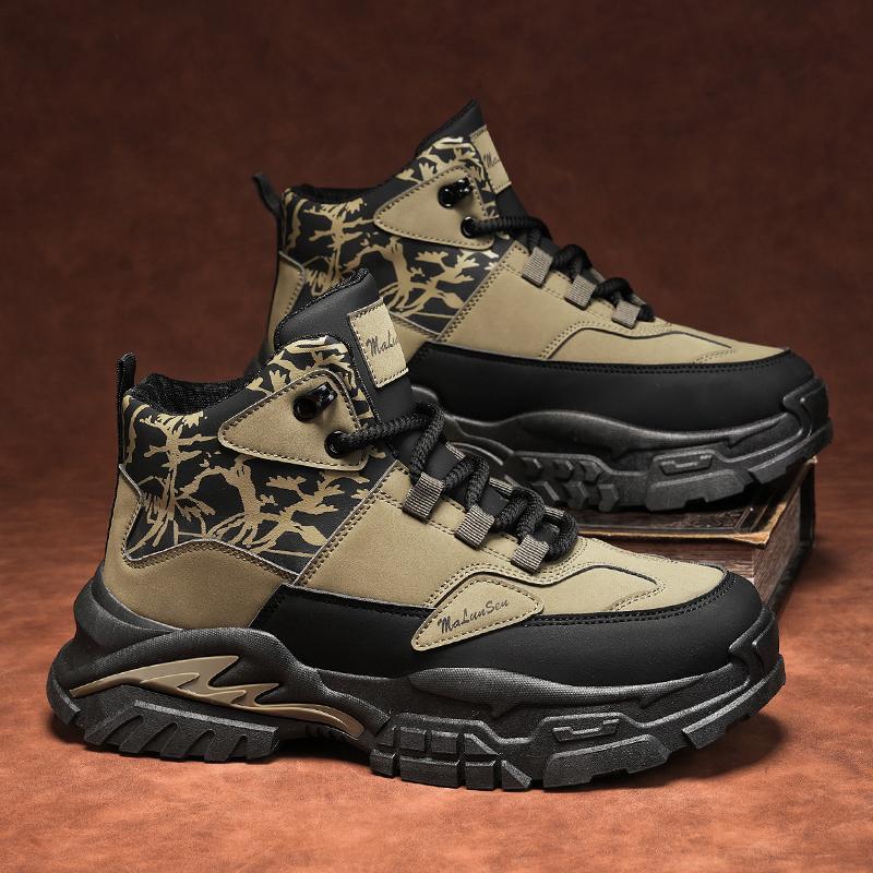 

Ботинки Мартина мужские модные туфли осень новые на толстой подошве нескользящие кожаная поверхность британский стиль высокие мужские ботинки рабочие ботинки 44