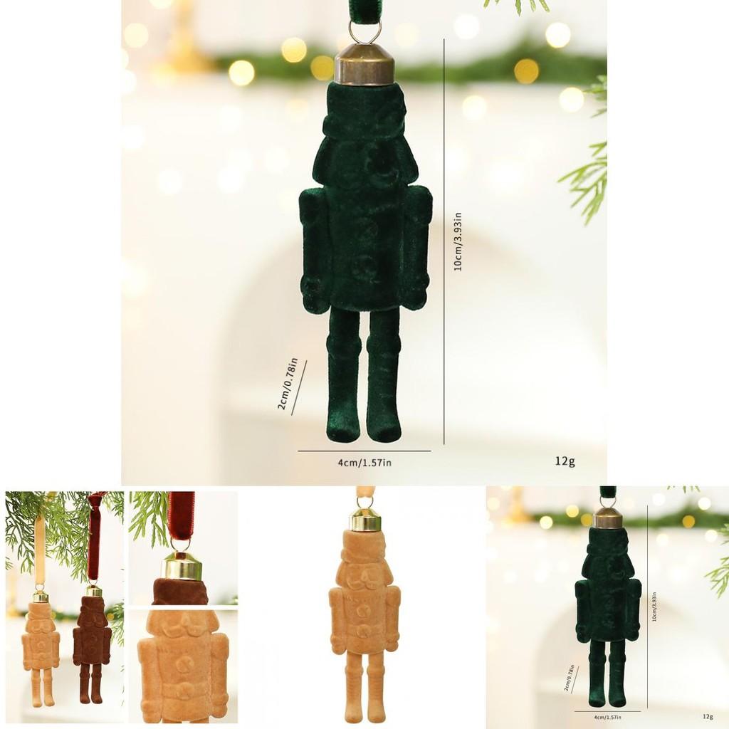 Christmas Nutcracker Ornament With Velvet Fabric For Holiday Tree Decor