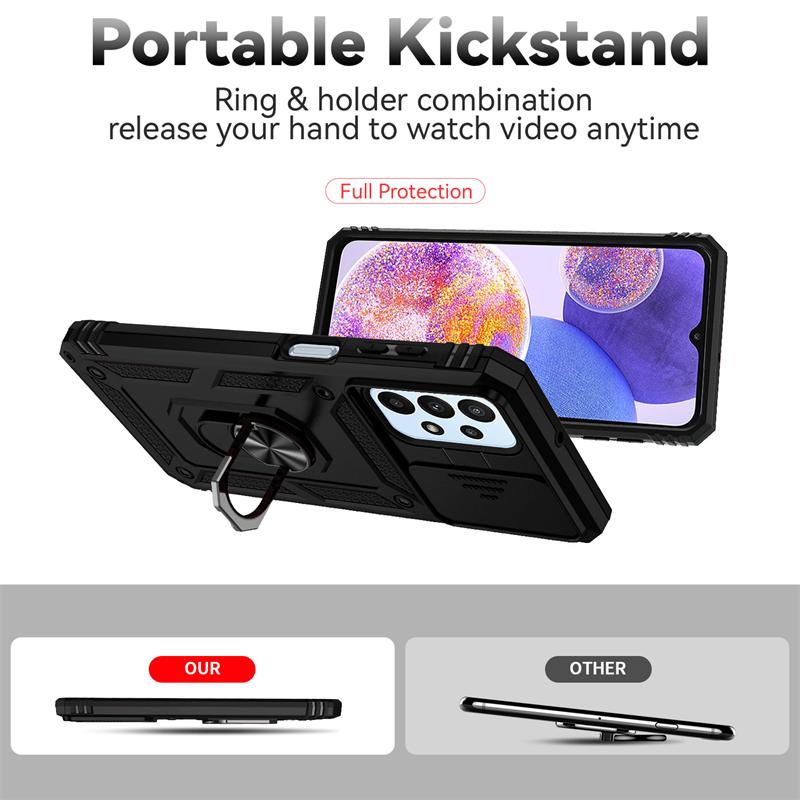 For Sumsung A23 4G Case Magnetic Holder Ring Slider Camera Armor Phone Case For Samsung Galaxy A23 A 23 23A SM-A235F Back Cover