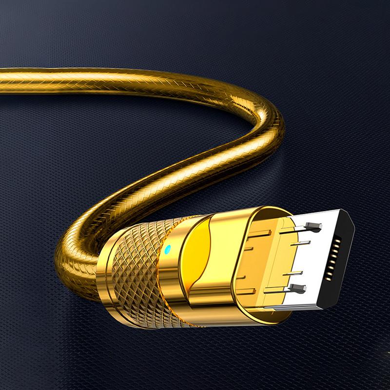 Zinc Alloy 120W Usb Super Fast Charging Data Cable For Xiaomi Huawei Samsung Type C 6A Micro 3A Charge Game Cord For Iphone 2.4A