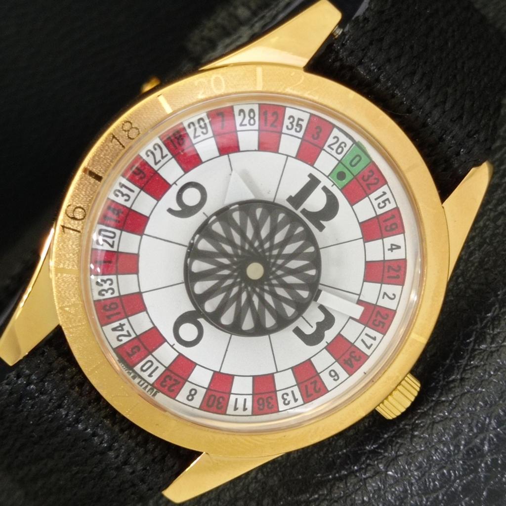 

VINTAGE HAND-WINDING SWISS MENS REFURBISHED ROULETTE WHITE DIAL WATCH a701157-5 R205b-a701157