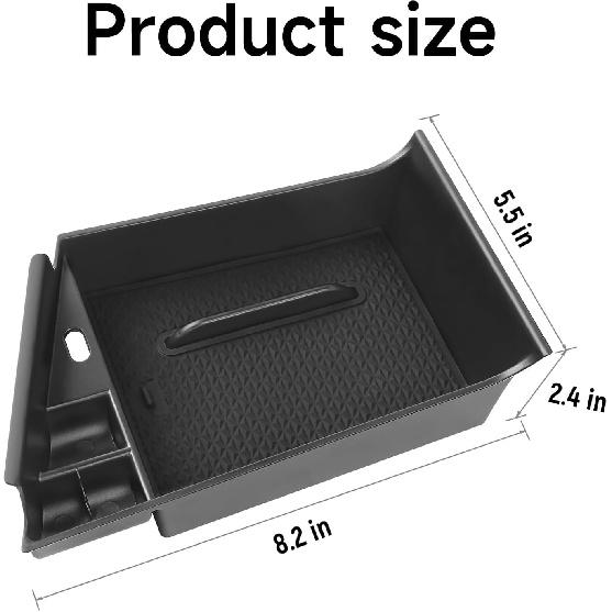 YOJOJOCO Center Console Organizer Compatible With Hyundai -2025 2026 Elantra Accessories (NOT Fit Manual Hand Break Models) Black ABS Plastic