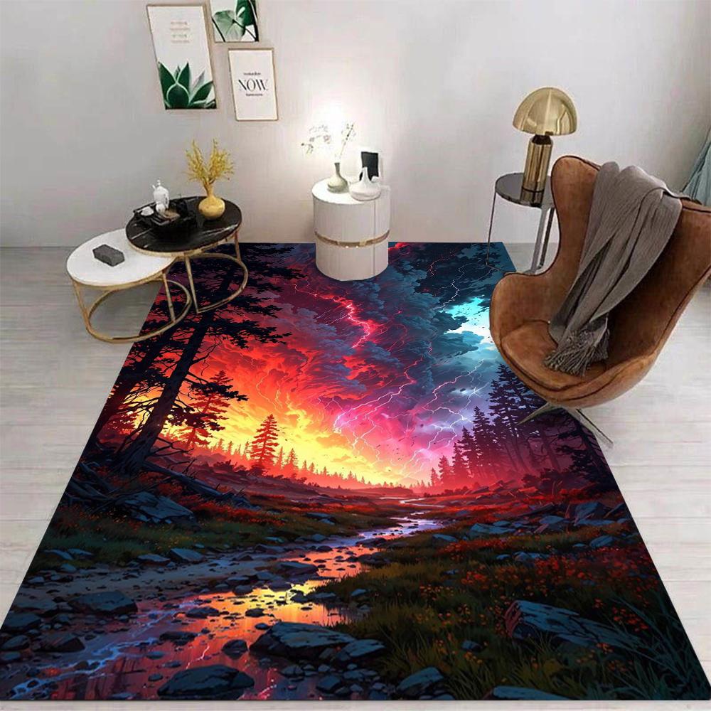 The Exquisite Craftsmanship of Nature Landscape Carpet Sky Sunshine Breaking Clouds Anti Slip Carpet Home Decoration Yoga Studio