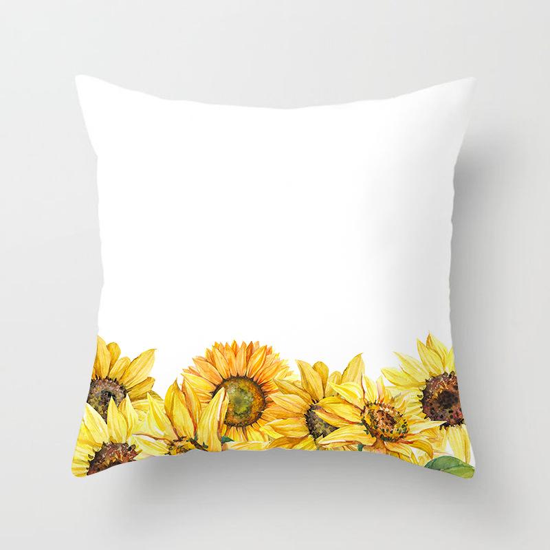 New Spring And Summer Sunflower Sunflower Pillow Case Home Sofa Pillow Does Not Include Core Floral Cushion Cover Quality