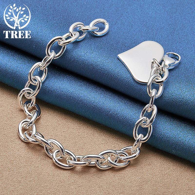 Bijuterii brățară cu pandantiv inimă dragoste din argint 925