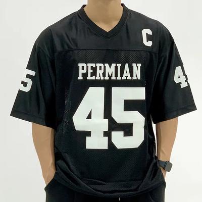 2024 New Arriavl American Retro Rugby Short Sleeved Sports Men T-shirt Number 45 Soccer Jersey 3D Printed Mesh Oversized Tops