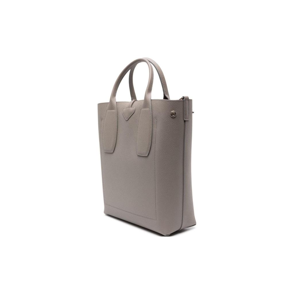 Longchamp Le Roseau Bamboo Buckle Textured Open Top Tote Bag Women tote Dove-Grey 10228HPNP55