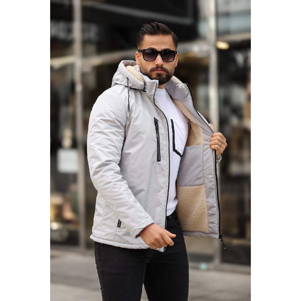 Winter Coat With Fur Inside And Removable Hood