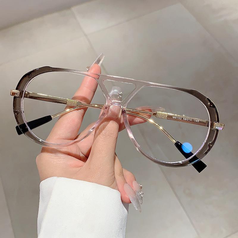 Grote Montuur Vintage Pilot Zonnebril Dames Heren Luxe Merk Designer Zonnebril Populair Outdoor Punk Dubbele Brug Schaduwen