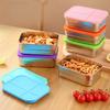 720ML Stainless Steel Lunch Box with Leak Proof Silicone Lids for Secure Meal Storage and Travel Friendly Snack Containers