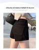Women's High Waist Black Denim Shorts - Korean Style Trendy Slimming Hot Pants