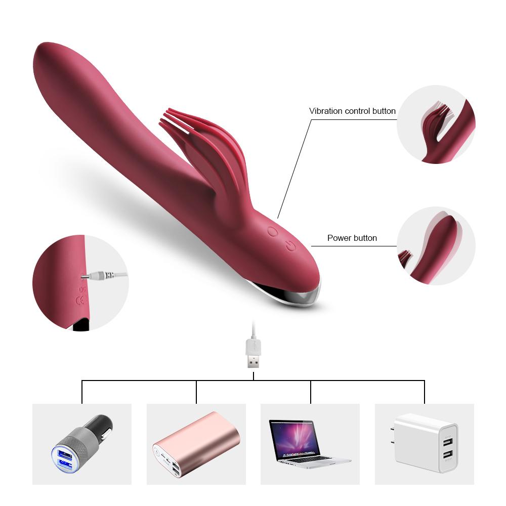 Dildo Rabbit Vibrator For Women 10 Speed Usb Rechargeable Powerful Clitoris Stimulation Massage Vibrator G-spot Adult Sex Toys