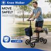 Adjustable Knee Walker Portable Scooter with Hand Brake, Foldable Lightweight Leg Comfortable Mobility Device for Foot & Ankle Injuries, Crutch