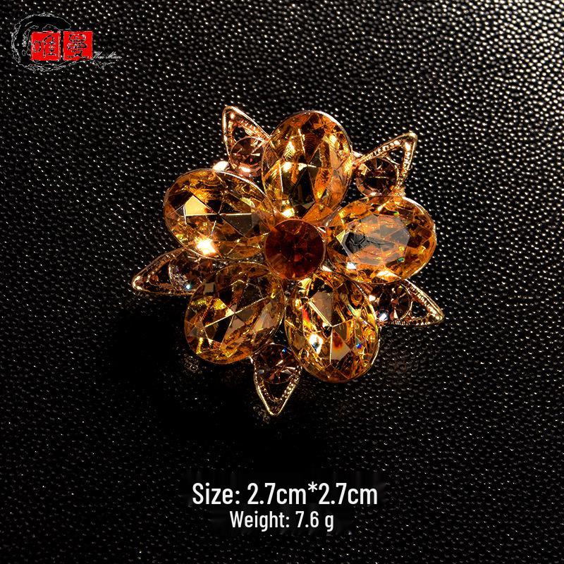 

Colorful Crystal Corsage Brooch: Women s Versatile Suit & Cheongsam Accessory
