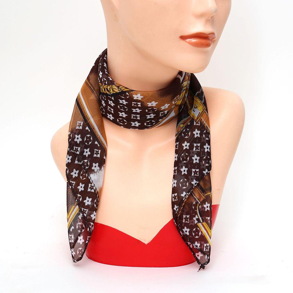 2025 Small Square Women's Chiffon Scarf - Star Symbol, Fashionable, Classic, Cool, Breathable Headscarf Decor