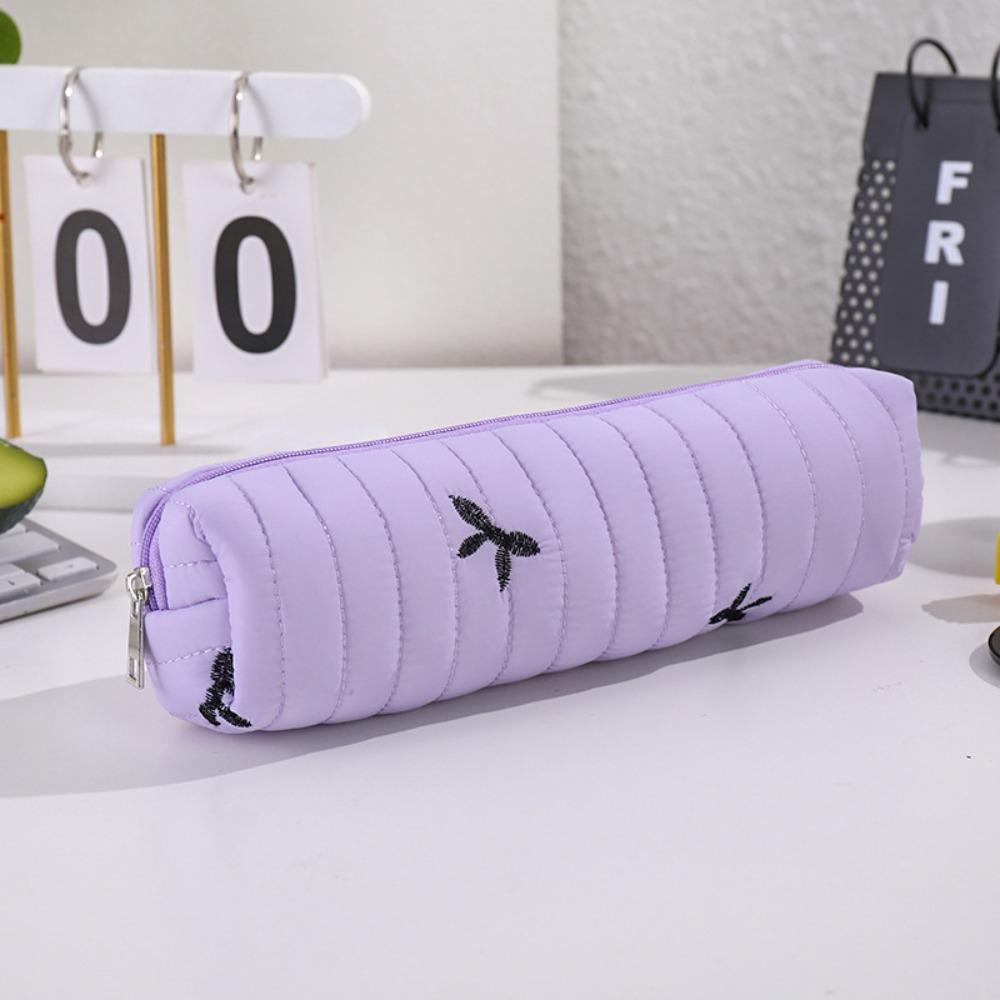 

Zipper Pencil Case Soft Touch Stationery Pouch New Stationery Organizer Students фиолетовый