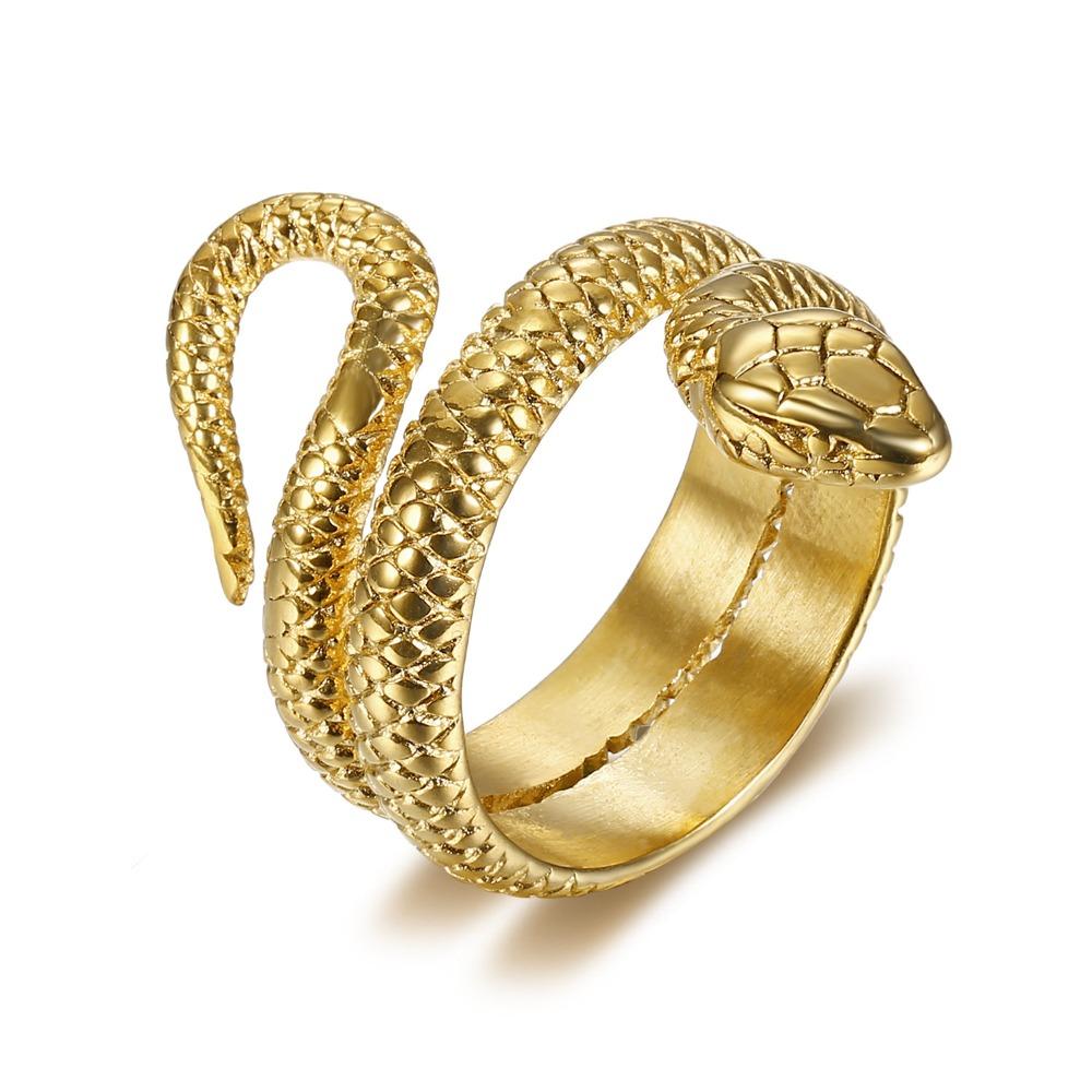 Titanium Steel Snake Ring for Men Unique Serpent Design Stylish Mens Jewelry Fashionable Accessory