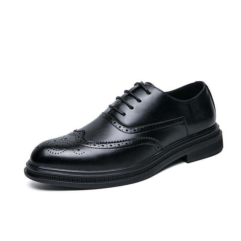Fashion 2025 Trendy New Men's Leather Casual Shoes Retro Brown Brogue Shoes Luxurious Banquet Men's Formal Shoes High-end Quality