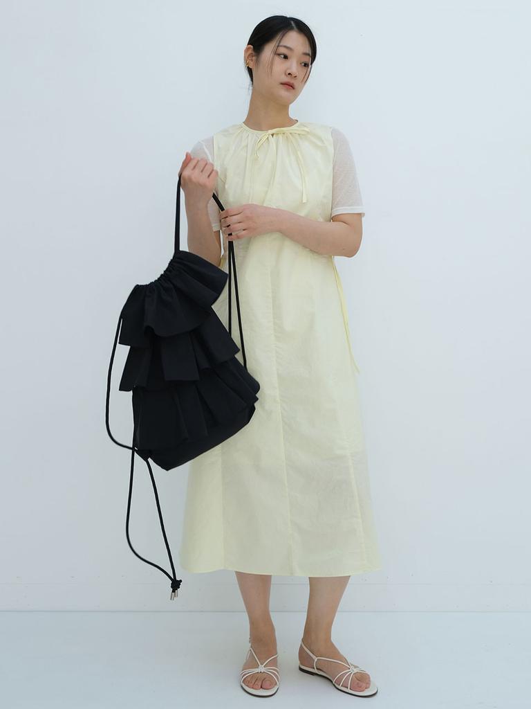Vimun Ruffle String Bag_Black
