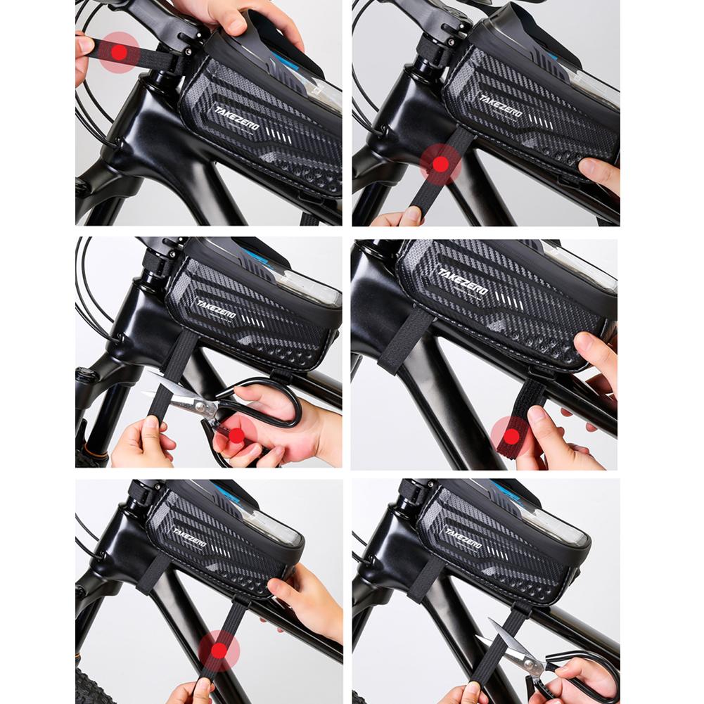 1/1.5L Portable Bicycle Front Frame Bag EVA Waterproof Front Top Frame Tube Bag 6.8 Inch Touch Screen MTB Road Bike Accessories