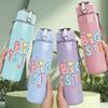 1PC Big Sister Cute Slogan Print 750ml Color Plastic Sports Water Bottle Leakproof Flip Straw Lid Suitable for Sports Office Home Use