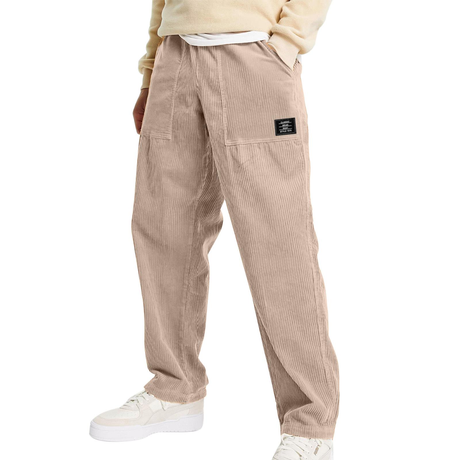 

Мужские широкие спортивные брюки карго свободного кроя, повседневные, прямые, без манжет, вельветовые, длинные, осенне-зимние XXXL хаки