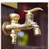 European Full Copper Outdoor Garden Double Outlet Rotatable Retro Faucet