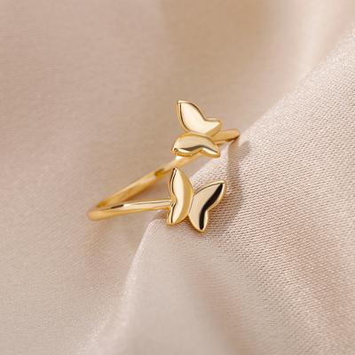 Schmetterlings-Öffnungsringe für Damen Insekt Schmetterling Verstellbarer Fingerring Verlobung Hochzeit Schmuck Geschenk