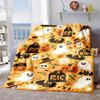 2026 New Arrivals 1pc Themed Flannel Blanket Soft, Warm, and Cozy with JackO'Lanterns, Bats, and Spiders Design Perfect for Sofa, Bed, or Birthday Gif