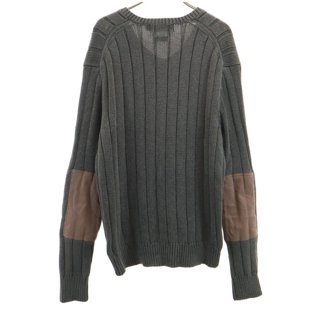 Polo by Ralph Lauren Long sleeve V neck knit M Sweater with elbow patches Men's Used