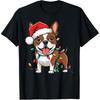 Funny Boston Terrier Christmas Lights Xmas Dogs T Shirts Humor Streetwear Tee Shirt Short Sleeve Unisex Loose Clothing