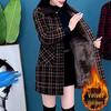 Women's Temperament Slimming Mid-Length Velvet Thickened Coat for Autumn/Winter