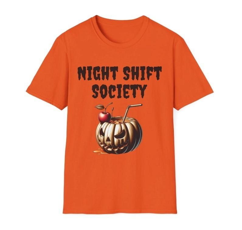 Night Shift Society T-Shirt Funny Halloween Tee Unisex T-Shirt M