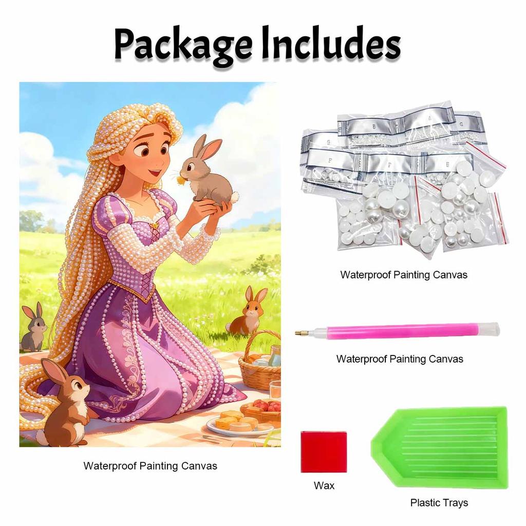 Disney Rapunzel pearl painting handmade diy pearl art painting simple living room hanging painting decoration