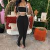 Overall Jumpsuit For Women Summer Sexy Bodycon Tube Crop And Slit Maxi Suspender Pant  Jumper Two Piece Jumpsuit