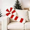 Candy Cane Shape Christmas Throw Pillow Comfortable Cushion Christmas Decoration Soft Plush Candy Cushion For Living Room Sofa