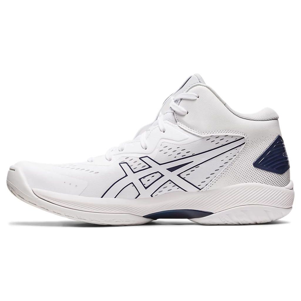 

Asics Gel-Hoop V15 Кроссовки для баскетбола со шнуровкой, средней высоты, с амортизацией, с круглым носком, мужские, белые/темно-синие, 1063A064-102 46