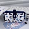 Cartoon Canvas Pen Bag Portable Large Capacity Pencil Case Multifunction Pen Pouch Gift