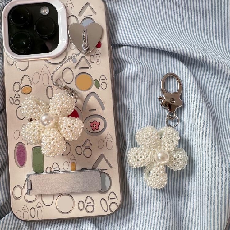 Delicate Pearls Flower Handphone Pendant/Keychain Lightweight Key Holder Mobile Phone Decoration Handbag Charm