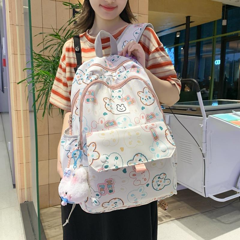Сладкий ветер, маленький свежий печатный литературный холст, студенческая школьная сумка, японский и корейский повседневный стиль, рюкзак большой емкости.