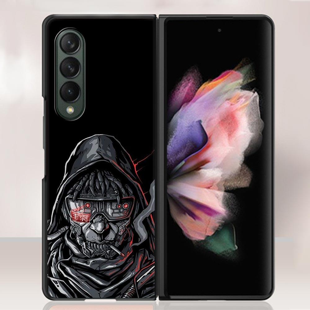 Zfold4 Art Japanese Samurai Case For Samsung Galaxy Z Fold3 5G Hard Slim Cover Ultra-thin For Galaxy Z Fold 3 Phone Shell